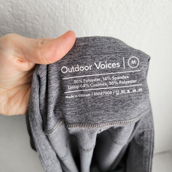 Outdoor Voices 7/8 Dipped Warmup Graphite Gray Colorblock Leggings Size Medium - Picture 6 of 6